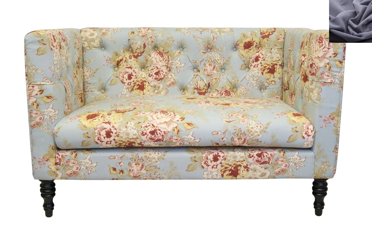 фото Прямой двухместный диван Rose цвет серый в интерьере