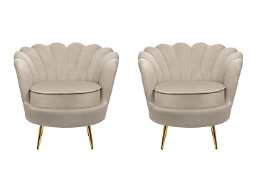 Комплект кресел ракушка Pearl Taupe в интерьере