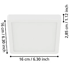 900646 Накладной светильник  FUEVA 5, 11W (LED), 3000K, IP44, L160, B160, H28, сталь, белый / пластик, белый в интернет-магазине