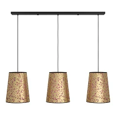 390293 Люстра CASTUERA, 3X25W (E27), L1310, B300, H1500, сталь, черный/бумага декорированная розовыми лепестками, золотой, розовый на заказ