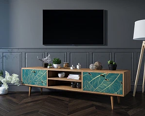фото Комод "Berber" с нишей низкий под TV арт BB49/Print_41 в интерьере