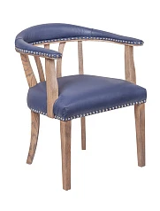 Мягкий стул с подлокотниками Tanner Blue Leather на заказ