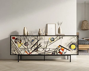 Комод с тремя дверками и тремя ящиками "Emerson" by Kandinsky арт EM07/Print_01 на заказ