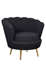 заказать Низкое кресло ракушка Pearl Black Boucle в интернет-магазине