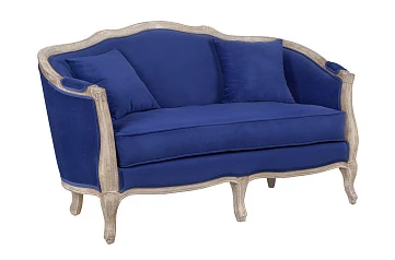 Дизайнерский двухместный диван Darcy 2 Blue в интерьере