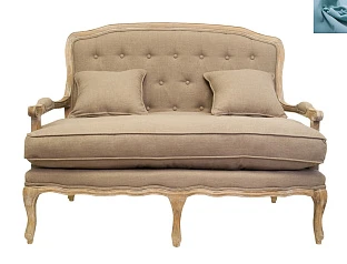 Прямой диван модерн Yareli Brown голубой в интернет-магазине