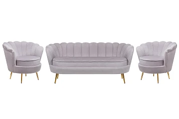 красивый Комплект кресел и дивана ракушка Pearl Triple Grey на заказ