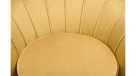 Низкое кресло ракушка Pearl Yellow на черных ножках