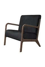 купить красивое Низкое кресло с деревянными подлокотниками Mody Black черное