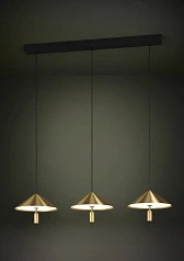 купить 390272 Люстра диммируемая PARAGUAY, 3X12W (LED), 3000K, 4080lm, L970, B270, H1500, сталь, черный, матовая латунь/пластик, белый