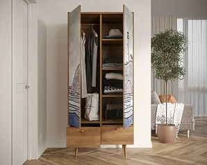 купить Шкаф двухстворчатый "Berber" арт BB16/Print_51 в интернет-магазине