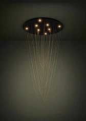 купить красивые 390355 Люстра диммируемая TREPUCO, 8X5,4W (LED), 3000K, 4080lm, ?780, сталь, черный/сталь, латунь