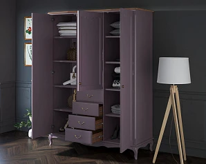 купить стильный Шкаф Leontina Lavanda для одежды с ящиками арт ST9327/34L