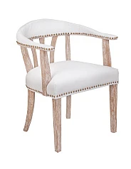 Мягкий стул с подлокотниками Tanner White Leather в интерьере