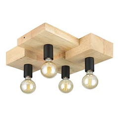 купить 43798 Потолочный светильник HALKIN, 4Х40W, E27, L400, B430, H140, сталь, коричневый, черный