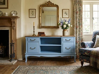 купить Комод под TV "Леонтина (Leontina)" в голубом цвете арт ST9328/5024 в интернет-магазине