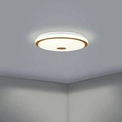 купить 900598 Настенно-потолочный светильник LANCIANO 1, LED 24W, 1900lm, H75, ?400, сталь, дерево, белый, коричневый/пластик с эффектом кристаллов, белый, х