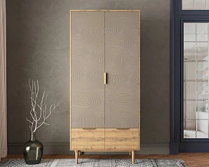 купить красивые Шкаф двухстворчатый  с ящиками "Line" R26/beige в интернет-магазине