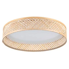 красивые 900464 Потолочный светильник LUPPINERIA, LED 24W, 2500lm, H80, ?380, сталь, пластик, белый/дерево, коричневый на заказ