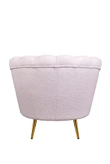 Низкое кресло ракушка Pearl Pink Boucle