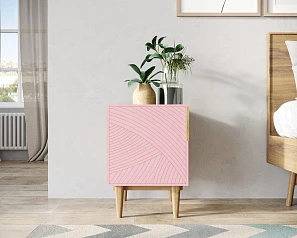 Тумбочка с дверкой "Line" LN08/GR1/pink в интерьере
