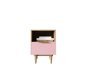 Тумбочка с нижним ящиком "Line" LN09/GR1/pink на заказ в интернет-магазине