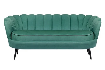 купить стильный Диван ракушка для гостиниц Pearl Triple Green V2 на черных ножках в интернет-магазине