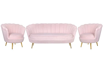 Комплект кресел и дивана ракушка Pearl Triple Pink V2