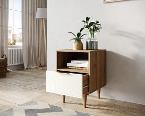 Тумбочка с нижним ящиком "Line" LN09/GR1/beige на заказ