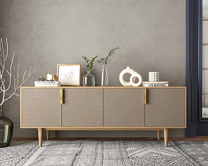 купить красивый Комод под TV с четыремя дверками "Line" R21/beige в интернет-магазине