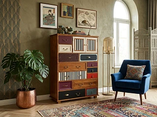 купить красивые Комод «Гуашь (Gouache)» вертикальный арт M10535ETG/1 в интернет-магазине