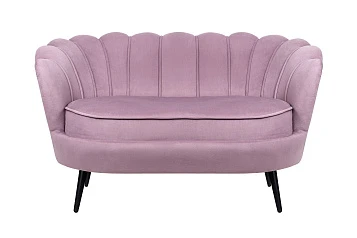Дизайнерский двухместный диван Pearl Double Pink на черных ножках