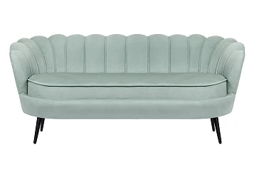 купить красивый Диван ракушка для гостиниц Pearl Triple Green на черных ножках
