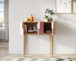 фото Консоль с тремя дверками "Line" LN15/GR1/pink в интерьере