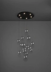 купить стильные 390333 Люстра диммируемая ESPARDELLO, 6X5,4W (LED), 3000K, 3060lm, ?580, сталь, черный/стекло, прозрачный