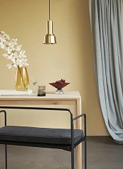 БАНКЕТКА СО СПИНКОЙ HUBSCH, ТКАНЬ / МЕТАЛЛ, ЧЕРНЫЙ