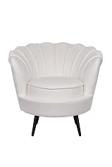 стильное Кресло ракушка Pearl Beige на черных ножках