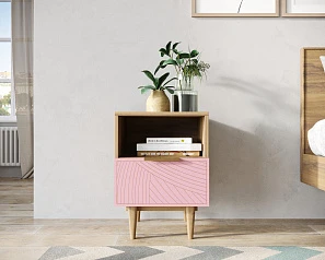 Тумбочка с нижним ящиком "Line" LN09/GR1/pink на заказ в интернет-магазине