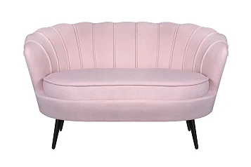 Диван ракушка Pearl Double Pink на черных ножках