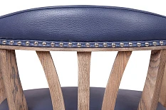 Мягкий стул с подлокотниками Tanner Blue Leather на заказ