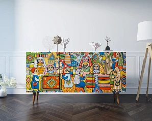 Комод "Berber" с ящиками 1 принт арт BB14/Print_01