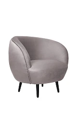 стильное Мягкое кресло Small Benee Grey на черных ножках