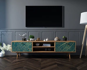фото Комод "Berber" с нишей низкий под TV арт BB49/Print_41 в интерьере
