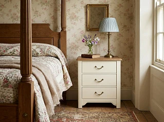 заказать Бежевая прикроватная тумба "Оливия (Olivia)" на 3 ящика арт GA3002C