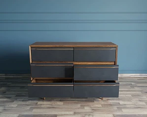 красивые Комод "Bruni Black" с шестью ящиками арт BR05Black на заказ