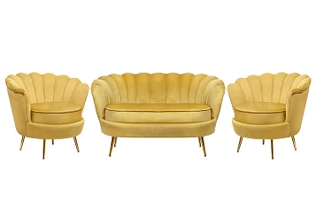 купить красивый Комплект кресел и дивана ракушка Pearl Double Yellow в интернет-магазине