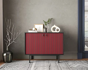 купить стильные Комод с двумя дверками "Emerson" арт EM02/red/L в интернет-магазине