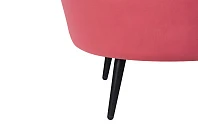 Низкое кресло ракушка Pearl Karmin на черных ножках