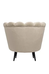 Низкое кресло ракушка Pearl Taupe на черных ножках
