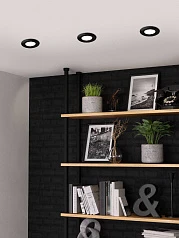 стильные 900751 Встраиваемый светильник PENETO, 4,6W (GU10), ?87, сталь, черный